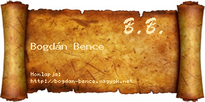 Bogdán Bence névjegykártya
